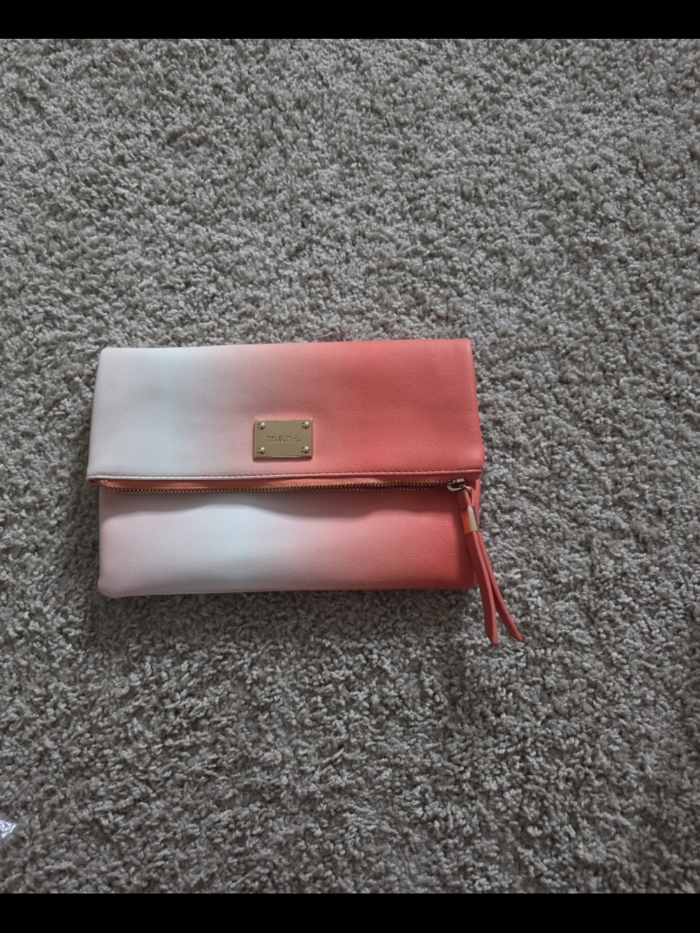 Coral Ombre Fold-Over Clutch
